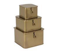 Creative Co-op Decorative Boxes, Iron, Gold, 6 "