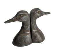 Creative Co-Op Decorative Distressed Cast Metal Duck Head Bookends, Black, Set of 2