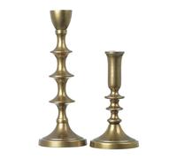 Creative Co-Op Decorative Metal Taper Holders, Gold, Set of 2, Aluminum