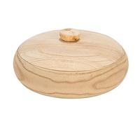 Creative Co-Op Decorative Natural Paulownia Wood Container with Lid