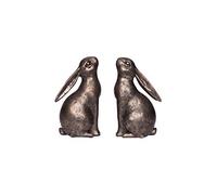 Creative Co-Op Decorative Resin Rabbit Bookends, Bronze, Set of 2