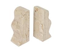 Creative Co-Op Decorative Travertine Wave Bookends, Natural, Set of 2