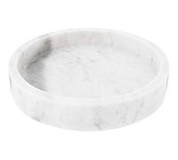 Creative Co-Op DF2369 8" Round Carved Marble Tray, White