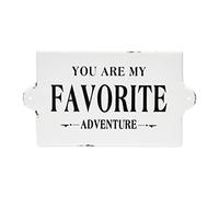 Creative Co-Op Distressed Metal Sentimental Wall Sign, “You Are My Favorite Adventure”