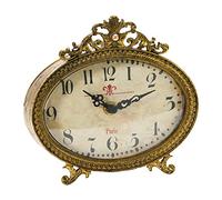 Creative Co-op Distressed Pewter, Gold Finish Mantel Clock