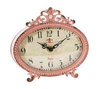 Creative Co-op Distressed Pewter, Pink Mantel Clock