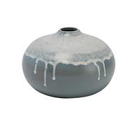 Creative Co-Op Farmhouse Stoneware 2-Tone, Multicolor Reactive Glaze Vase, Blue