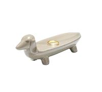 Creative Co-op Grey Ceramic Dog Dish