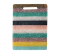 Creative Co-Op Marbled Resin Striped Cheese and Serving Board with Handle, Multicolor