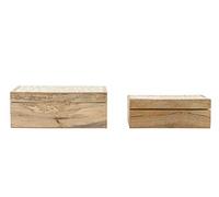 Creative Co-op Misc Non-Food Storage, 100% Wood, White, Set of 2 Sizes
