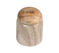 Creative Co-op Modern Marble Wood Lid, Natural Canister