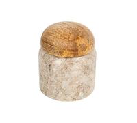 Creative Co-op Modern Marble Wood Lid, Natural Canister