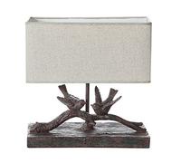 Creative Co-op Resin Bird Lamp, Dark Brown/Taupe