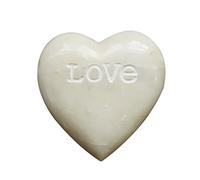 Creative Co-op Soapstone Heart Decoration Engraved Love, Stone, White