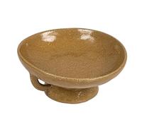 Creative Co-Op Stoneware Footed Pedestal/Bowl with Handles, Reactive Glaze, Taupe