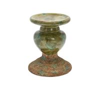 Creative Co-Op Two Tone Distressed Green Terracotta Sculpture Candle Holder