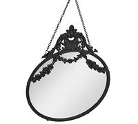 Creative Co-op Vintage Pewter Framed Wall Mirror with Decorative Chain, Black