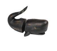 Creative Co-op Whale Shaped Resin (Set of 2 Pieces) Bookends, Distressed Black - DA2625