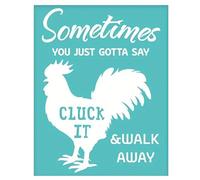 Creative Cock Walk Away Reusable Silk Screen Stencils Printing Stencil Self Adhesive Silk Screen Mesh Transfers Stencils for Chalk Paste Wood,Fabric,Home Decor,Art Crafts T-Shirt