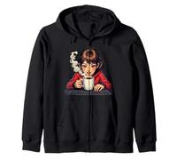 Creative Coding Coffee Break Illustration Zip Hoodie