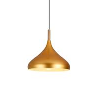 Creative Colorful Wood Metal Pendant Light, Nordic Modern Hanging Light Fixture, Single Rustic Farmhouse Pendant Lamp, Simple Retro Pendant Lighting for Kitchen Island Dining Table (Gold,12.5in)
