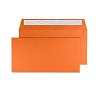 Creative Coloured Envelopes DL+ 229 (W) x 114 (H) mm Adhesive Strip Orange 120 gsm Pack of 500