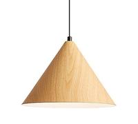 Creative Conical Imitation Wood Grain Iron Art Pendant Lamp,Retro Industrial Style Chandelier,E27 Light Source Single-head Hanging Light,Tearoom Study Room Kitchen Decorative Lighting Fixtures