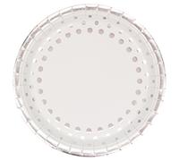 Creative Converting 317846 Sparkle and Shine Plate, Paper, Silver and White