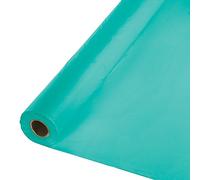 Creative Converting 324763 100' Touch of Color Plastic Table Cover Banquet Roll, Paper, Teal Lagoon