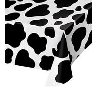 Creative Converting 329659 Cow Print Plastic Tablecover,54" x 108"