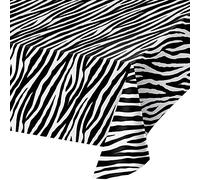 Creative Converting 329661 TABLECOVER PL 54" X 108" AOP Zebra Print Plastic