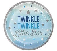 Creative Converting Blue Twinkle Little Star Paper Dinner Plates - 8 Pcs