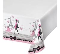Creative Converting Border Print Plastic Tablecover, 54 x 102-Inch, Party in Paris