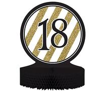 Creative Converting Centerpiece Table Decoration, Black and Gold, 18, Paper
