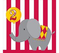 Creative Converting Circus Time 2nd Birthday Lunch Napkins, 16 Count