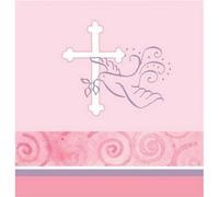 Creative Converting Faithful Plastic Dove Party Table Cover Pink/white (One Size)