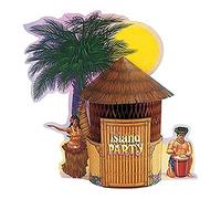 Creative Converting Hawaiian Tiki Hut Honeycomb Centerpiece, 12"-1 Pc, Paper, 12.5''", 261713