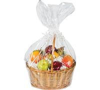 Creative Converting Large Cellophane Basket Bag, Clear