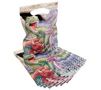 Creative Converting PC085012 Dinosaur Party Treat Bags-8 Pcs, Plastic, Multi-Colored