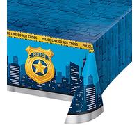 Creative Converting PC329391 All Over Print Police Party Theme Plastic Tablecover-1 Pc