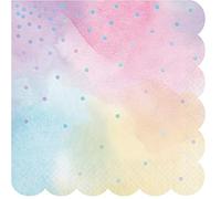 Creative Converting PC336698 Luncheon Napkin, Shaped Iridescent Pink 3-Ply Lunch Napkins-16 Pcs, Paper, 0.055x12.75x12.875inc.
