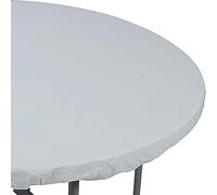 Creative Converting Round Stay Put Plastic Table Cover, 60-Inch, White