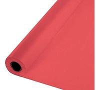 Creative Converting Touch of Color Plastic Banquet Table Roll, 100', Coral