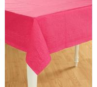 Creative Converting Touch of Color Plastic Lined Table Cover, 54 by 108-Inch, Candy Pink