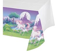 Creative Converting Unicorn Fantasy Border Print Plastic Table cover, 54 x 102