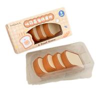 Creative Cookies Biscuit Shaped Erasers Toast Cookie Rubber Erasers for School Rewards Classroom Fun Holiday Party Favors Food Decoration Supplies (Toast)