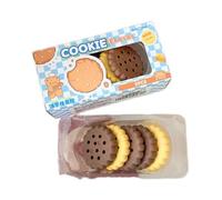 Creative Cookies Biscuit Shaped Erasers Toast Cookie Rubber Erasers for School Rewards Classroom Fun Holiday Party Favors Food Decoration Supplies (Cookie)
