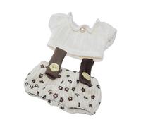 Creative Cotton Doll Clothing Set With Top And Suspenders Doll Outfit For 10cm Plush Dolls Dressingup Accessories Outfit