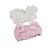 Creative Cotton Doll Clothing Set With Top And Suspenders Doll Outfit For 10cm Plush Dolls Dressingup Accessories Outfit