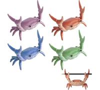 Creative Crab Pen Holder,Weightlifting Crabs Penholder Bracket Storage,Cute Animal Desk Caddy,New Cute Crab-Shaped Pen Holders,Funny Desk Decor for Office Desks Shop Windows (4PCS)